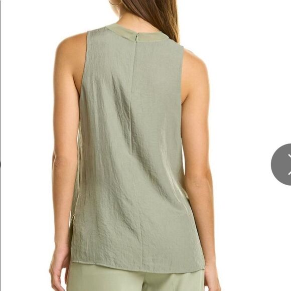 Vince Rib Trim Pale Jade Shell Tank Top - Picture 2 of 9
